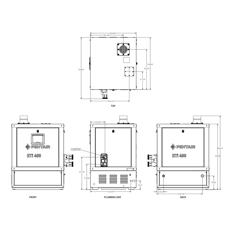 Pentair 400K BTU ETi® 400 Natural Gas Heater (461113)